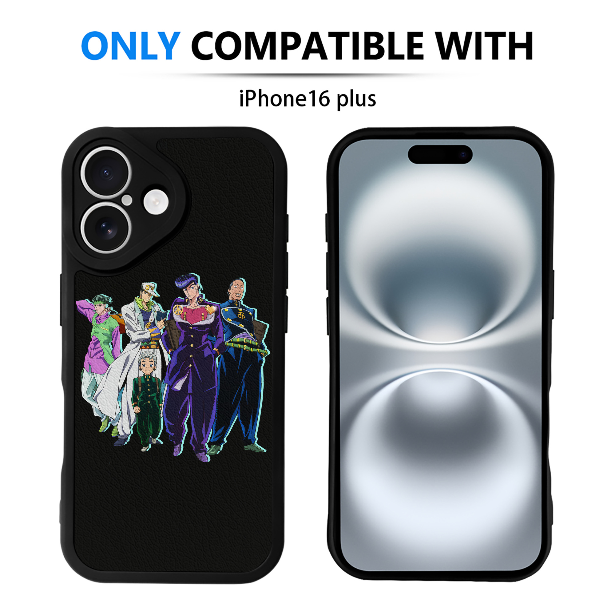 （画像用） ジョジョの奇妙な冒険 JoJo's Bizarre Adventure 【iPhone 16シリーズ対応】シリコンスマホケース（レザー調） 材質：シリコン